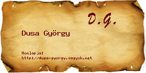 Dusa György névjegykártya