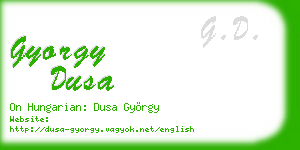gyorgy dusa business card