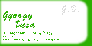 gyorgy dusa business card